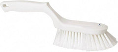 Vikan - 2" Bristle Length, Polyester Wash Brush - 5-13/16" Long x 5" Wide Head, 13-1/2" OAL, White, Polypropylene Block - Best Tool & Supply