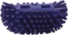 Vikan - 1-1/2" Bristle Length, Polyester Utility Scrub Brush - 5-1/2" Wide Head, 8" OAL, European Threaded Handle, Purple, Polypropylene Block - Best Tool & Supply