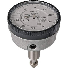 Mitutoyo - 0.2" Range, 50-0 Dial Reading, 0.001" Graduation Dial Drop Indicator - 40mm Dial, 1/2" Range per Revolution, 0.001" Accuracy, Revolution Counter - Best Tool & Supply