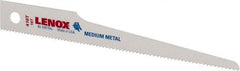 Lenox - 4" Long x 1/2" Thick, Bi-Metal Reciprocating Saw Blade - Straight Profile, 18 TPI, Toothed Edge - Best Tool & Supply