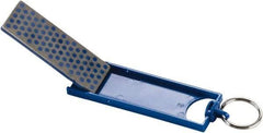 Lenox - 3" OAL Medium Retractable Sharpener Diamond File - 1" Wide x 1/4" Thick, 3 LOC, Blue - Best Tool & Supply