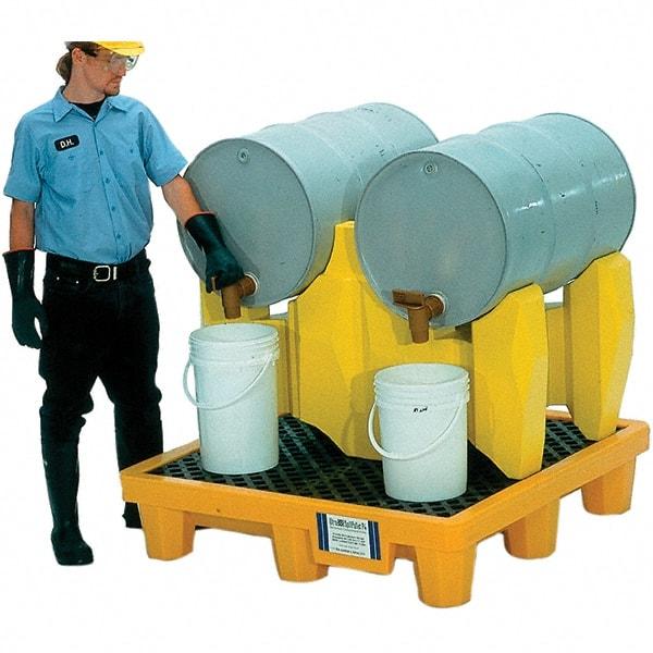 UltraTech - 66 Gal Sump, 1,500 Lb Capacity, 2 Drum, Polyethylene P2 Drum Rack Containment System - 53" Long x 53" Wide x 44-3/4" High, Two-Tier Drum Configuration - Best Tool & Supply