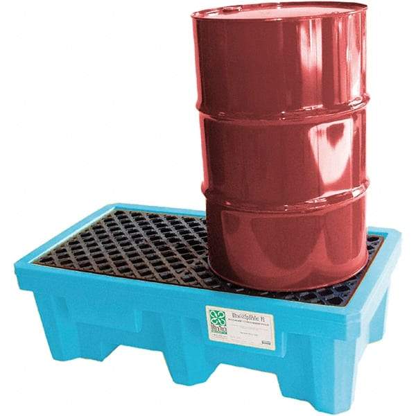 UltraTech - 66 Gal Sump, 3,000 Lb Capacity, 2 Drum, Polyethylene, Fluorinated P2 Spill Pallet, Fluorinated, w/Drain - 53" Long x 29" Wide x 16-1/2" High - Best Tool & Supply