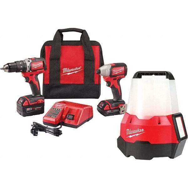 Milwaukee Tool - 18 Volt Cordless Tool Combination Kit - Includes 1/2" Brushless Hammer Drill/Driver & Brushless 1/4" Impact Driver, Lithium-Ion Battery Included - Best Tool & Supply