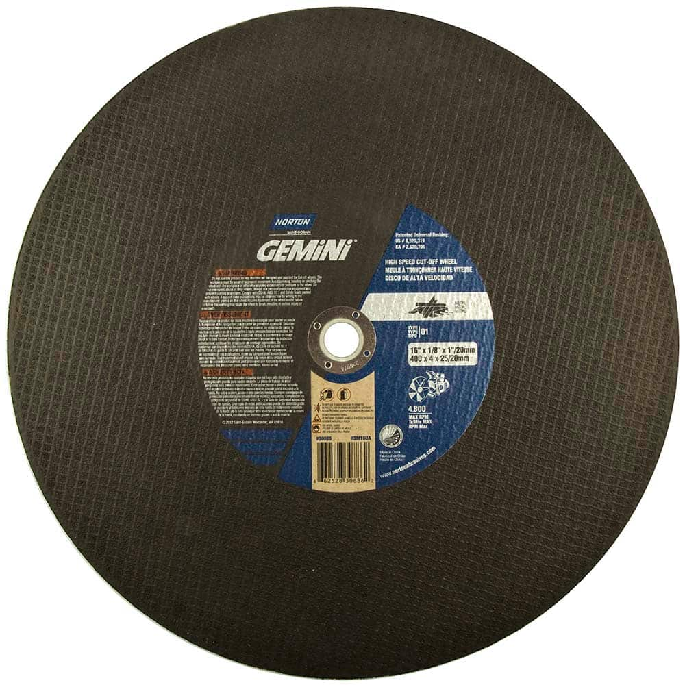 Norton - 16 x 1/8, 1" Hole 24 Grit Aluminum Oxide Cutoff Wheel - Best Tool & Supply