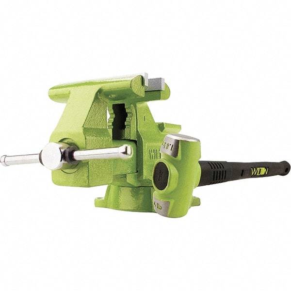 Wilton - 6-1/2" Jaw Width x 5-1/2" Jaw Opening Capacity, 3-13/16" Throat Depth, Bench & Pipe Combination Vise - 1/8 to 2-1/2" Pipe Capacity, Swivel Base, Bolt Down Attachment, Iron - Best Tool & Supply