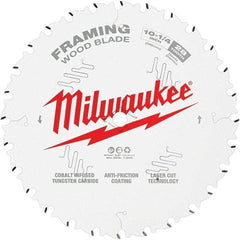 Milwaukee Tool - 10-1/4" Diam, 5/8" Arbor Hole Diam, 28 Tooth Wet & Dry Cut Saw Blade - Tungsten Carbide-Tipped, Framing Action, Standard Round Arbor - Best Tool & Supply