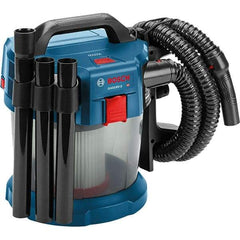 Bosch - 2.6 Gal Plastic Tank, Battery Powered Wet/Dry Vacuum - 18 Volt, 6.3 Amps, 5-1/4' Hose Fitting, Cordless - Best Tool & Supply