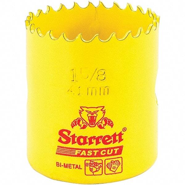 Starrett - 1-5/8" Diam, 1-5/8" Cutting Depth, Hole Saw - High Speed Steel Saw, Toothed Edge - Best Tool & Supply