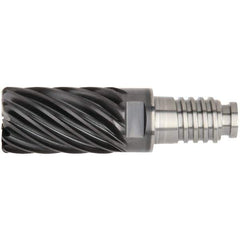 Kennametal - 25" Diam, 37.5mm LOC, 19 Flute 5mm Corner Radius End Mill Head - Solid Carbide, AlTiN Finish, Duo-Lock 25 Connection, Spiral Flute, 36° Helix - Best Tool & Supply