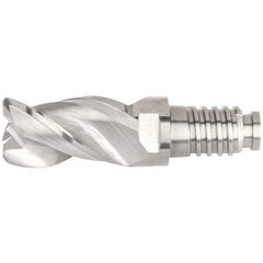 Kennametal - 20" Diam, 30mm LOC, 3 Flute 5mm Corner Radius End Mill Head - Solid Carbide, Uncoated, Duo-Lock 20 Connection, Spiral Flute, 38° Helix, Centercutting - Best Tool & Supply