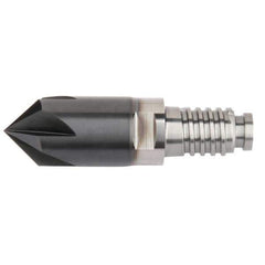 Kennametal - 12mm Diam, 3mm LOC, 5mm Chamfer Width, 5 Flute 60° Corner Chamfer - Solid Carbide, AlTiN Finish, Duo-Lock 12 Connection, Spiral Flute, 0° Helix - Best Tool & Supply