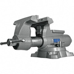 Wilton - 8-1/2" Jaw Width, 8-1/2" Opening Capacity, 4-1/2" Throat Depth, Iron Swivel Bench Vise - Double Lockdown Base Attachment, Anvil, 23-39/64" Long x 12-39/64" Wide x 10-19/64" High - Best Tool & Supply