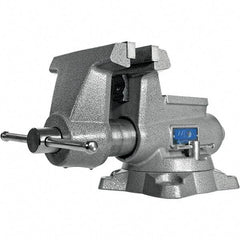 Wilton - 6-1/2" Jaw Width, 6-1/2" Opening Capacity, 4-3/8" Throat Depth, Iron Swivel Bench Vise - Double Lockdown Base Attachment, Anvil, 19-19/64" Long x 11" Wide x 9-13/32" High - Best Tool & Supply