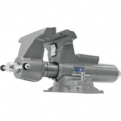 Wilton - 10" Jaw Width, 12" Opening Capacity, 5-1/4" Throat Depth, Iron Swivel Bench Vise - Double Lockdown Base Attachment, Anvil, 28-45/64" Long x 12-39/64" Wide x 11-51/64" High - Best Tool & Supply