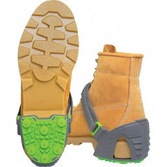 Winter Walking - Size 12.5-16, Strap-On Cleat - Tungsten Carbide Stud Traction, Green & Gray - Best Tool & Supply