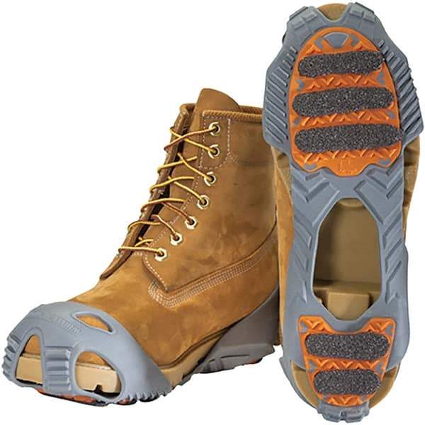 Winter Walking - Size 11.5-13, Overshoe Cleat - Grit Traction, Orange & Gray - Best Tool & Supply