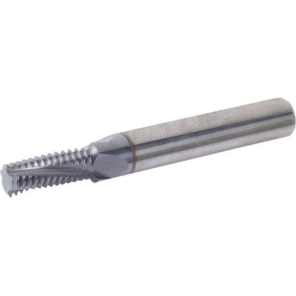 Vargus - 1/8-27 NPT, 7.5mm Cutting Diam, 4 Flute, Solid Carbide Helical Flute Thread Mill - Internal/External Thread, 9.4mm LOC, 63mm OAL, 8mm Shank Diam - Best Tool & Supply