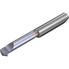 Vargus - 0.63" Cutting Depth, 18 Max TPI, 1/4" Diam, Internal Thread, Solid Carbide, Single Point Threading Tool - TiCN Finish, 42mm OAL, 6mm Shank Diam, 0.11" Projection from Edge, 60° Profile Angle - Exact Industrial Supply