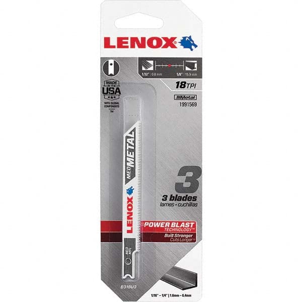 Lenox - Jig Saw Blades Blade Material: Bi-Metal Blade Length (Inch): 3-5/8 - Best Tool & Supply