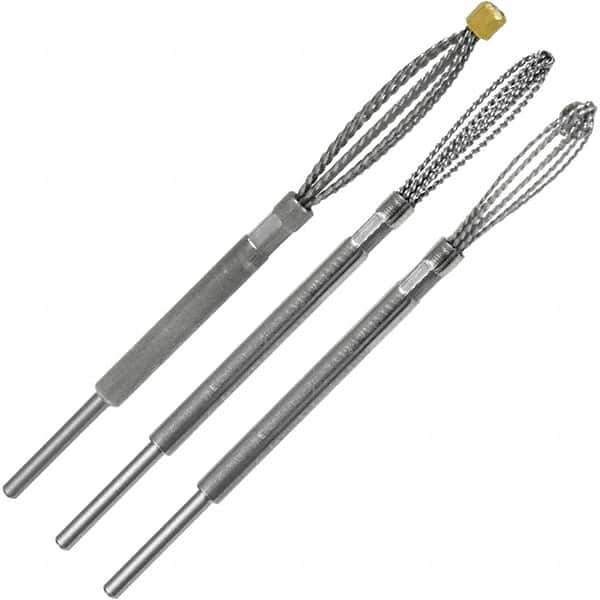 Made in USA - 3 Piece Power Deburring Tool Set - 1/4" Diam Hole Tools - Best Tool & Supply