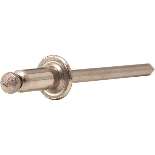 STANLEY Engineered Fastening - Size 5 Dome Head Stainless Steel Open End Blind Rivet - Stainless Steel Mandrel, 0.251" to 3/8" Grip, 5/32" Head Diam, 0.16" to 0.164" Hole Diam, 0.097" Body Diam - Best Tool & Supply