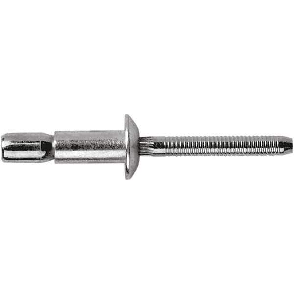 STANLEY Engineered Fastening - Size 6 Dome Head Steel Structural with Locking Stem Blind Rivet - Steel Mandrel, 0.062" to 0.427" Grip, 3/16" Head Diam, 0.194" to 0.204" Hole Diam, 0.114" Body Diam - Best Tool & Supply