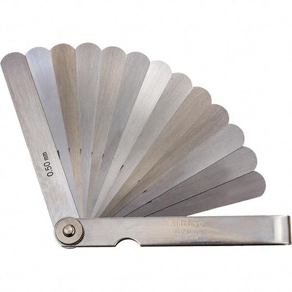 Mitutoyo - Feeler Gages   Thickness (mm): 0.5000    Leaf Length (mm): 100.00 - Best Tool & Supply