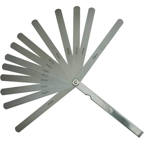 Mitutoyo - Feeler Gages   Thickness (mm): 0.5000    Leaf Length (mm): 150.00 - Best Tool & Supply