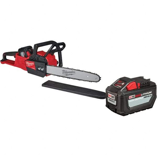 Milwaukee Tool - 18 Volt, Battery Powered Chainsaw - 16" Guide Bar Length, 6,600 RPM, 3/8" Chain Pitch, 0.043" Chain Gauge - Best Tool & Supply