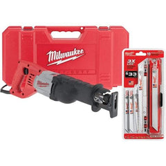 Milwaukee Tool - 3,000 Strokes per min, 1-1/8" Stroke Length Electric Reciprocating Saw - 12 Amps - Best Tool & Supply