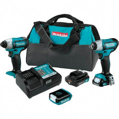 Makita - 12 Volt Cordless Tool Combination Kit - Includes Impact Driver, 3/8" Compact Impact Wrench & Flashlight, Lithium-Ion Battery Included - Best Tool & Supply