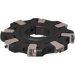 Seco - Arbor Hole Connection, 17/32" Cutting Width, 32.92mm Depth of Cut, 125mm Cutter Diam, 40mm Hole Diam, 4 Tooth Indexable Slotting Cutter - R335.25 Toolholder, XNHQ 1407 Insert, Neutral Cutting Direction - Best Tool & Supply