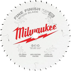 Milwaukee Tool - 7-1/4" Diam, 10mm Arbor Hole Diam, 40 Tooth Wet & Dry Cut Saw Blade - Tungsten Carbide-Tipped, Fine Finish Action, Standard Round Arbor - Best Tool & Supply