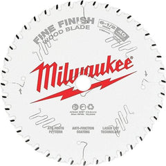 Milwaukee Tool - 6-1/2" Diam, 5/8" Arbor Hole Diam, 40 Tooth Wet & Dry Cut Saw Blade - Tungsten Carbide-Tipped, Fine Finish Action, Standard Round Arbor - Best Tool & Supply