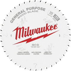 Milwaukee Tool - 10" Diam, 5/8" Arbor Hole Diam, 40 Tooth Wet & Dry Cut Saw Blade - Tungsten Carbide-Tipped, General Purpose Action, Standard Round Arbor - Best Tool & Supply