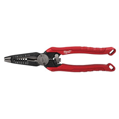 Milwaukee Tool - Wire & Cable Strippers; Type: 7IN1 High-Leverage Combination Pliers ; Maximum Capacity: 20 AWG ; Minimum Wire Gage: 8 AWG ; Overall Length (Inch): 9 ; Wire Type: Solid & Stranded ; Handle Material: Steel - Exact Industrial Supply