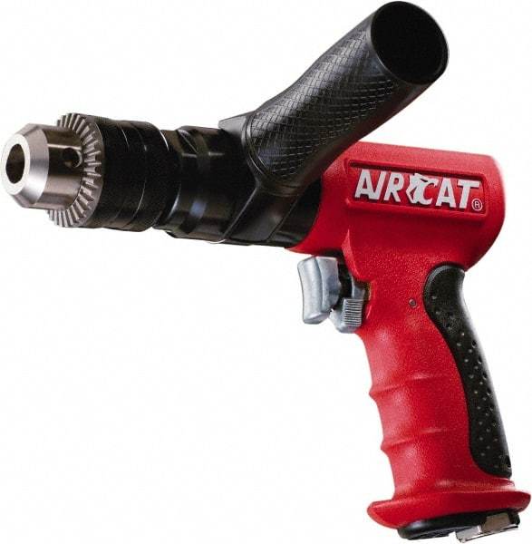 AIRCAT - 1/2" Reversible Keyed Chuck - Pistol Grip Handle, 400 RPM, 6 CFM, 0.625 hp, 90 psi - Best Tool & Supply