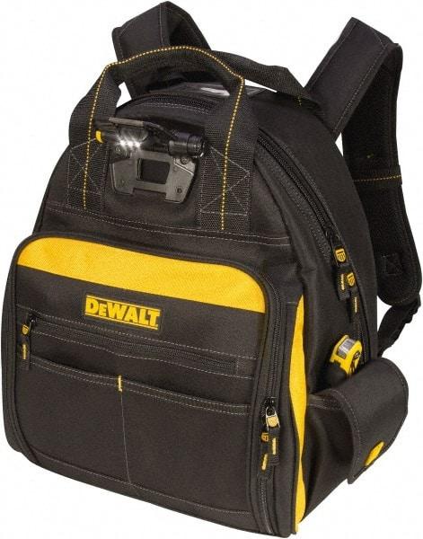 DeWALT - 57 Pocket Black & Yellow Backpack Tool Bag - 15-1/2" Wide x 8" Deep x 19" High - Best Tool & Supply