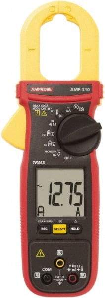 Amprobe - AMP-310, CAT III, Digital True RMS HVAC Clamp Meter with 1.1811" Clamp On Jaws - 600 VAC/VDC, 600 AC Amps, Measures Voltage, Capacitance, Current, microAmps, Resistance, Temperature - Best Tool & Supply