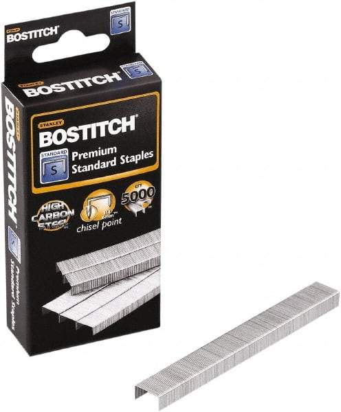 Stanley Bostitch - 1/4" Leg Length, Steel Standard Staples - 20 Sheet Capacity, For Use with All Standard Full-Strip Staplers - Best Tool & Supply