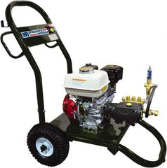 Value Collection - Gas, 14 hp, 3,700 psi, 4 GPM, Cold Water Pressure Washer - AR Triplex Ceramic Plunger, 50' x 3/8" Hose - Best Tool & Supply