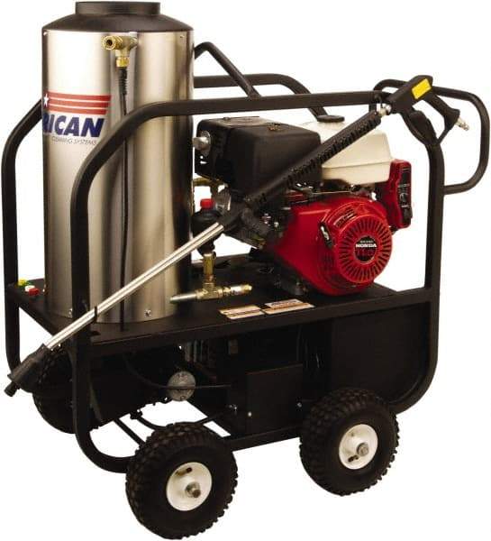 PRO-SOURCE - Gas, 14 hp, 4,000 psi, 4 GPM, Hot Water Pressure Washer - General Triplex Ceramic Plunger, 50' x 3/8" Hose - Best Tool & Supply