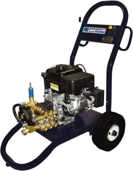 Value Collection - Gas, 6.5 hp, 2,500 psi, 3 GPM, Cold Water Pressure Washer - Triplex Plunger, 50' x 3/8" Hose - Best Tool & Supply