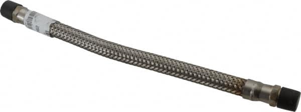 Made in USA - 12" OAL, 3/8" ID, 1,450 Max psi, Flexible Metal Hose Assembly - Best Tool & Supply