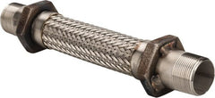 Made in USA - 12" OAL, 1-1/4" ID, 450 Max psi, Flexible Metal Hose Assembly - Best Tool & Supply