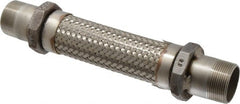 Made in USA - 12" OAL, 1-1/2" ID, 410 Max psi, Flexible Metal Hose Assembly - Best Tool & Supply