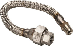 Made in USA - 12" OAL, 1/4" ID, 2,240 Max psi, Flexible Metal Hose Assembly - Best Tool & Supply