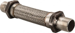 Made in USA - 12" OAL, 1-1/4" ID, 450 Max psi, Flexible Metal Hose Assembly - Best Tool & Supply