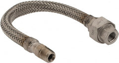 Made in USA - 12" OAL, 1/4" ID, 2,240 Max psi, Flexible Metal Hose Assembly - Best Tool & Supply